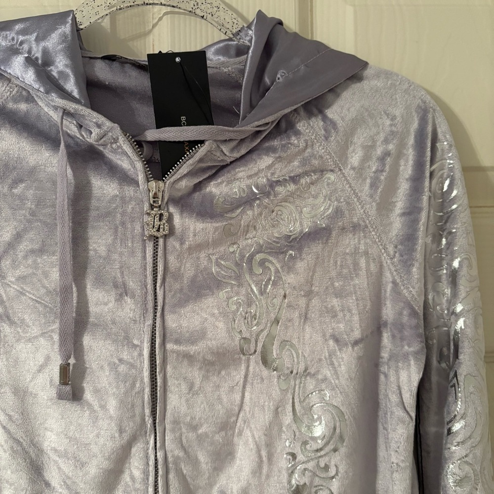 NWT BCBGMAXAZRIA Purple Velour Tracksuit - Picture 3 of 8